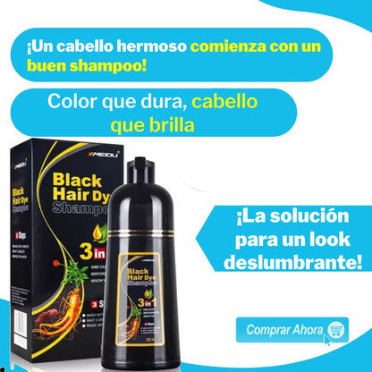 Shampoo Black Hair Dye 3 en 1